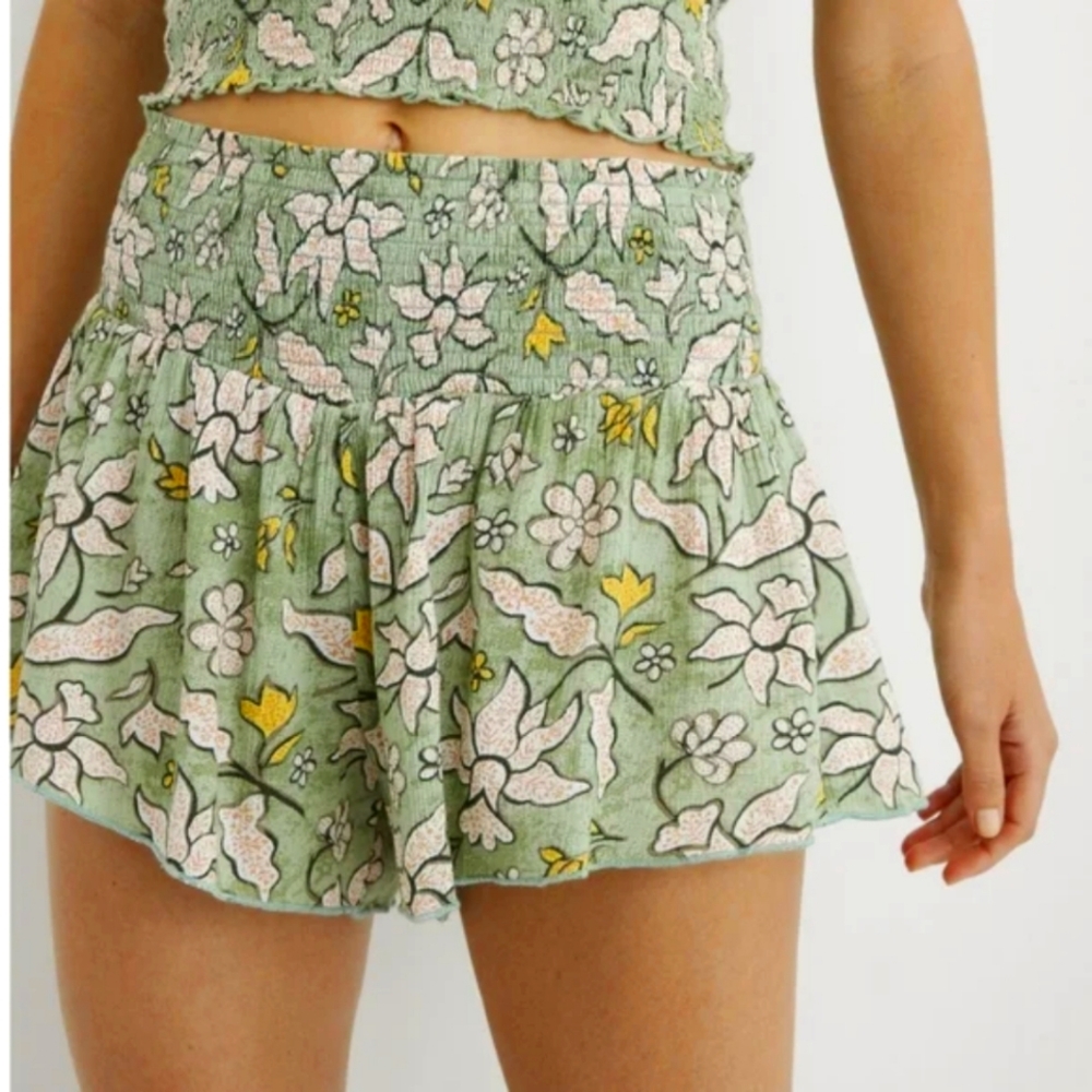 Aerie Real Good Smocked High Waisted Shorts